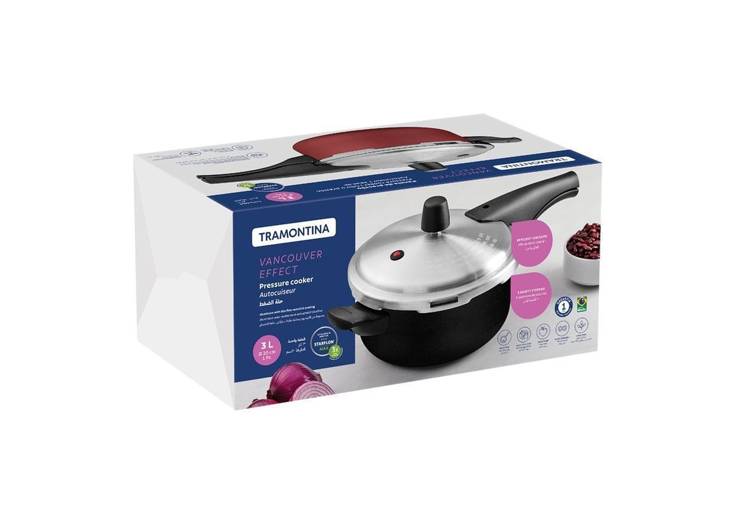 Panela de Pressão Vancouver 3 Litros Preto 20cm Tramontina