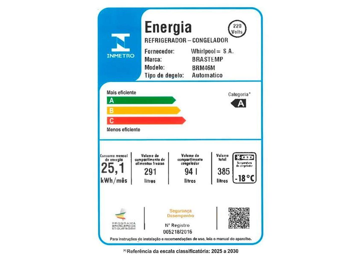 Geladeira/Refrigerador Brastemp Frost Free Duplex Branco 385L BRM46MB