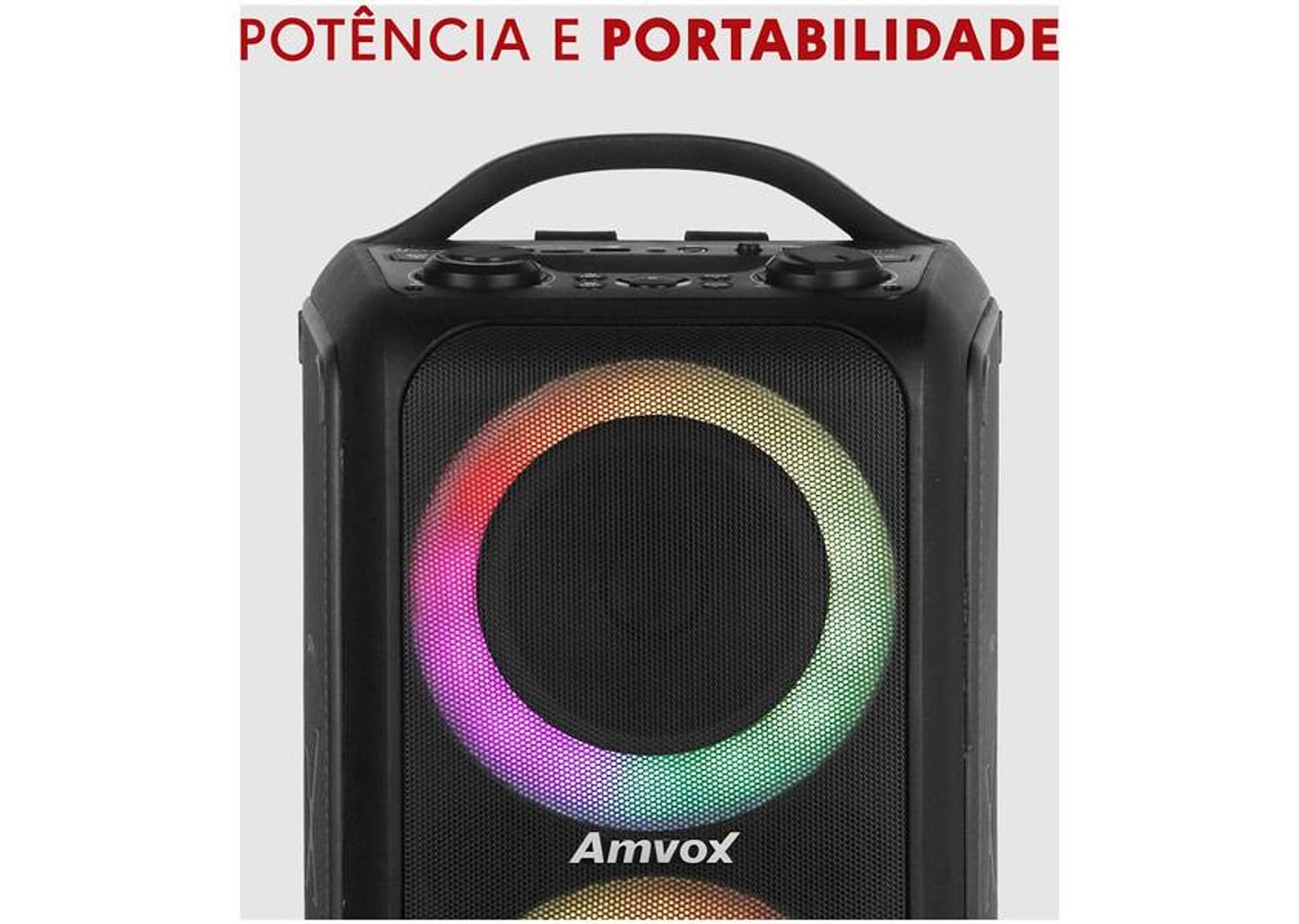 Caixa de Som Amplificada Bluetooth Amvox ACA 600 Bagvox 600W RMS 6,5"
