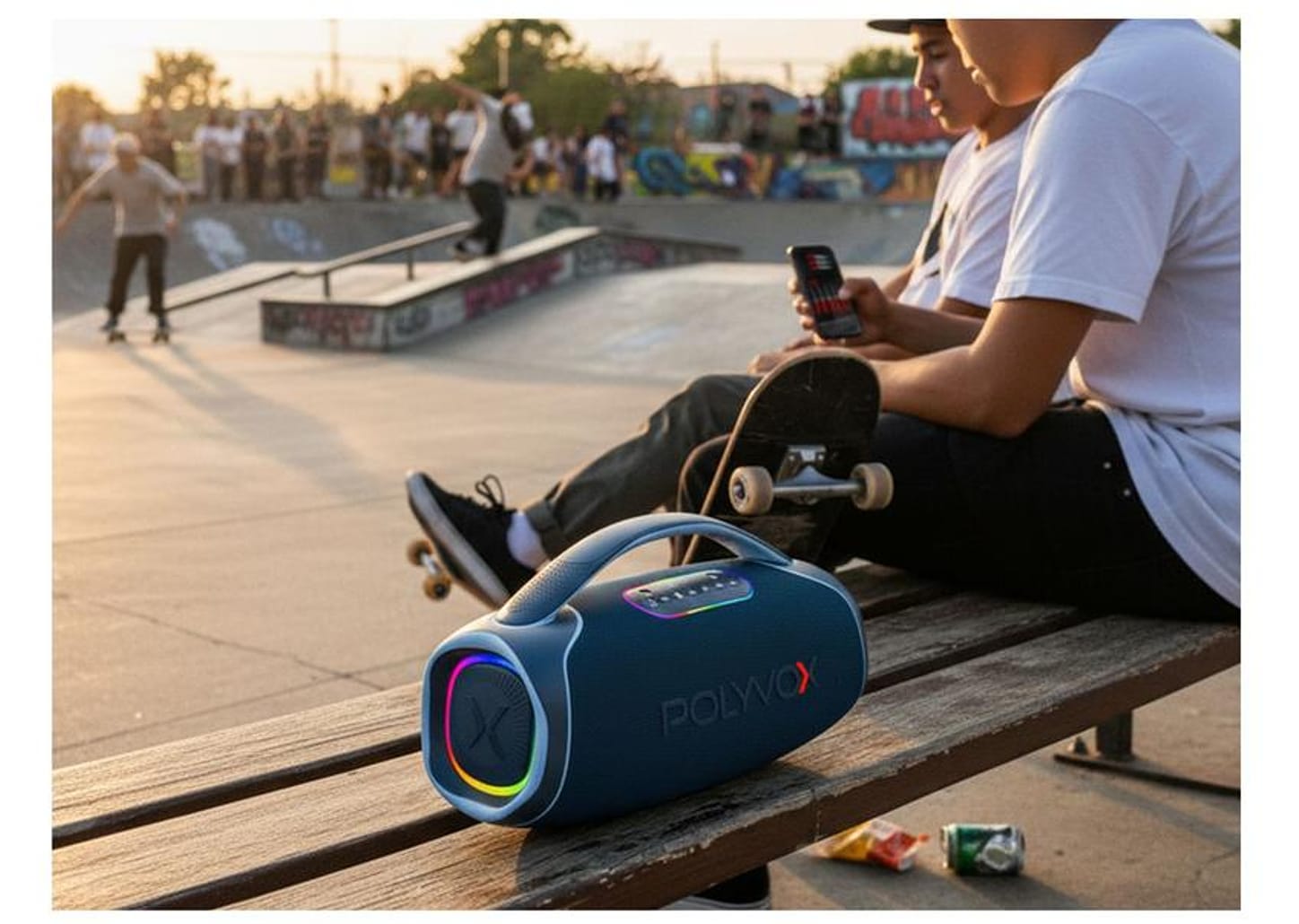 Caixa de Som Polyvox Boombox XB-2 Bluetooth Amplificada Portátil 140W USB