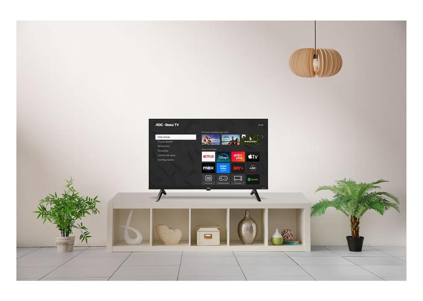 Smart TV 40" AOC Full HD DLED Série 5045 40S5045/78G Roku TV 2024