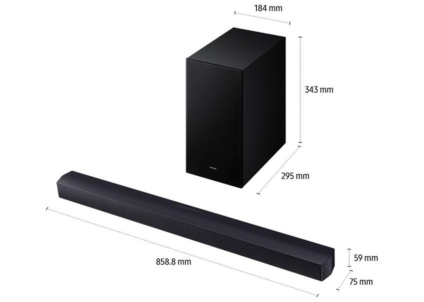 Soundbar Samsung HW-B450F 2.1 Canais Bluetooth com Subwoofer 300W Preto