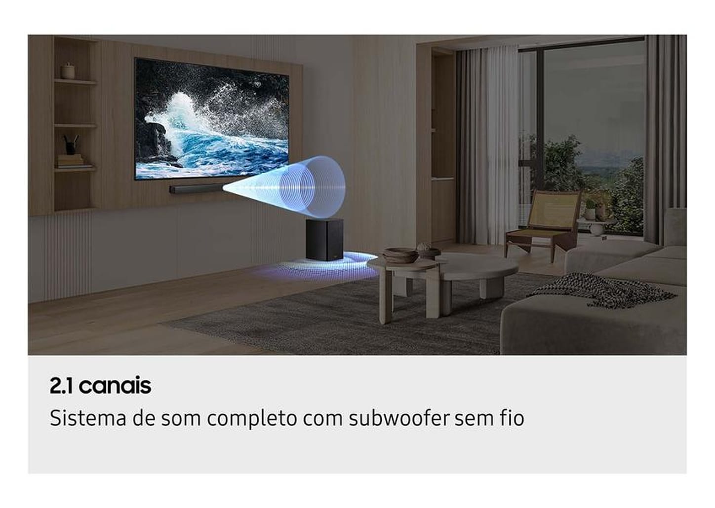 Soundbar Samsung HW-B450F 2.1 Canais Bluetooth com Subwoofer 300W Preto