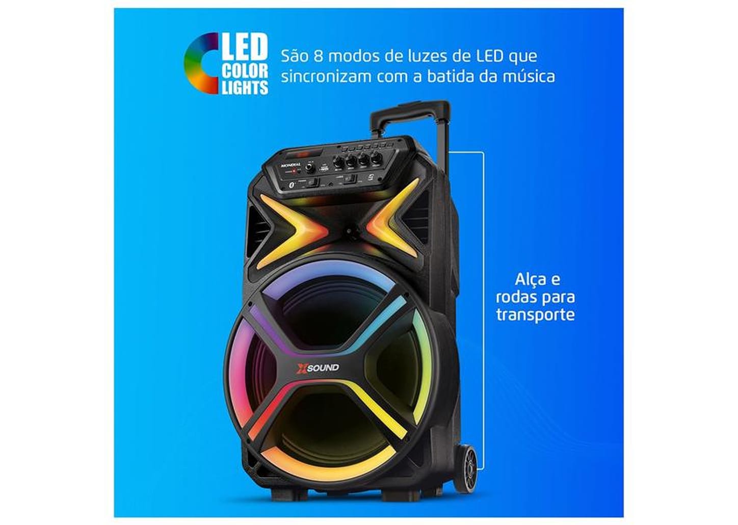 Caixa de Som Amplificada Bluetooth Mondial CM-550-L 550W USB