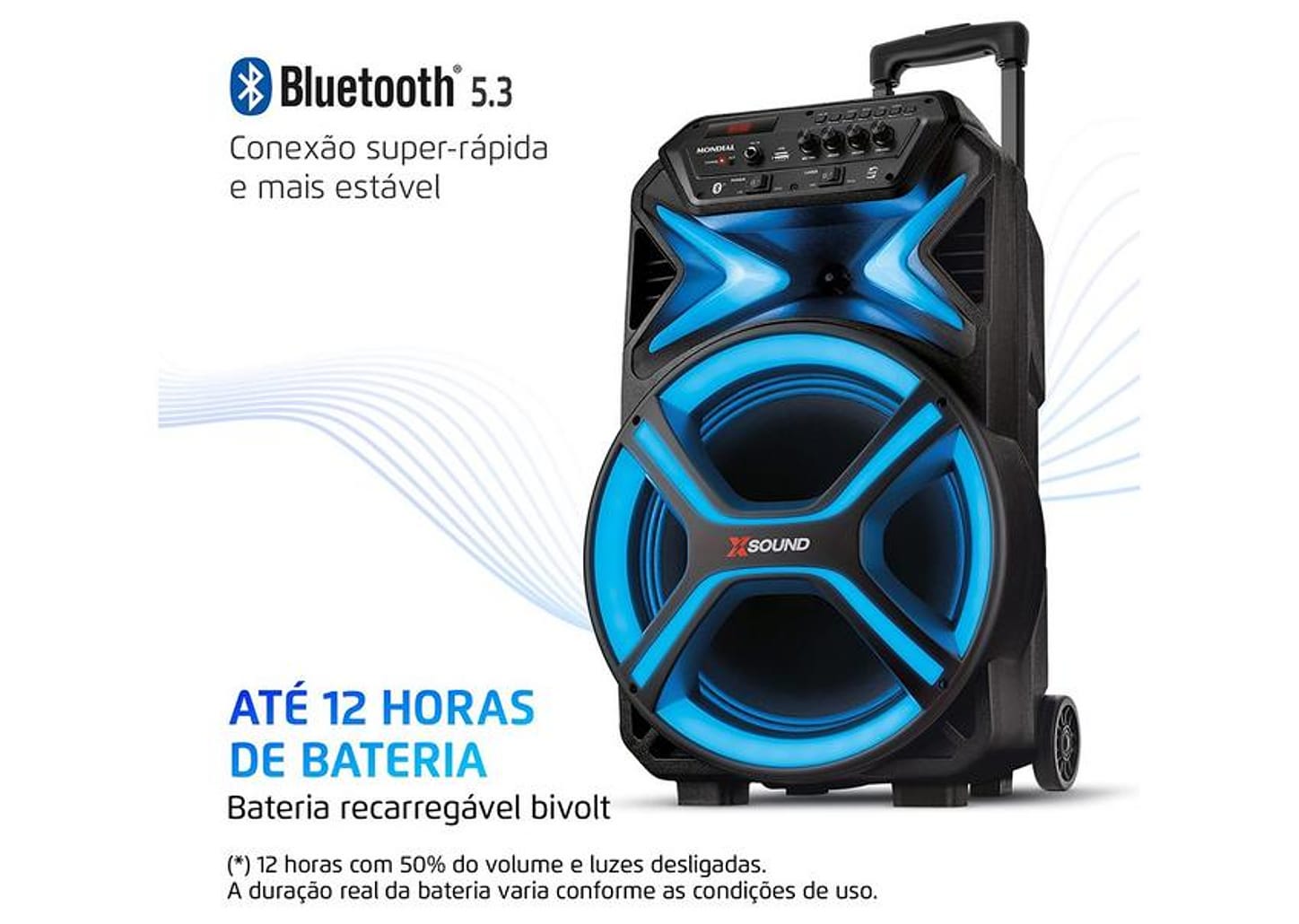 Caixa de Som Amplificada Bluetooth Mondial CM-550-L 550W USB