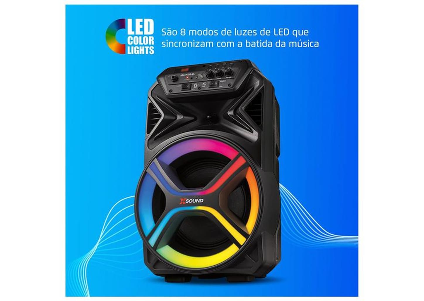 Caixa de Som Mondial CM-400-L Bluetooth Amplificada 400W USB