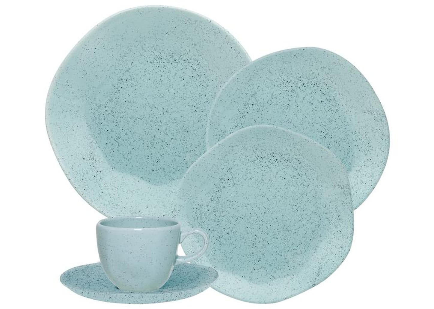 Aparelho de Jantar e Chá 20 Peças Oxford de Porcelana Azul Ryo Blue Bay
