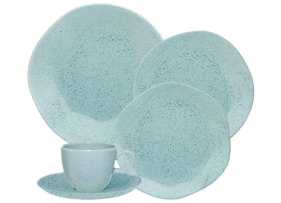 Aparelho de Jantar e Chá 20 Peças Oxford de Porcelana Azul Ryo Blue Bay