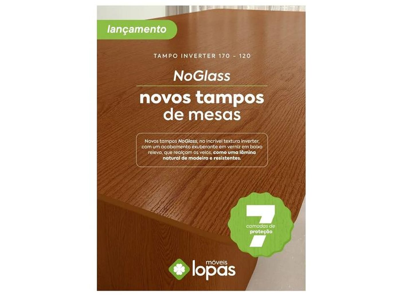 Mesa de Jantar 6 Cadeiras Retangular Frassino e Off White Móveis Lopas Apogeu