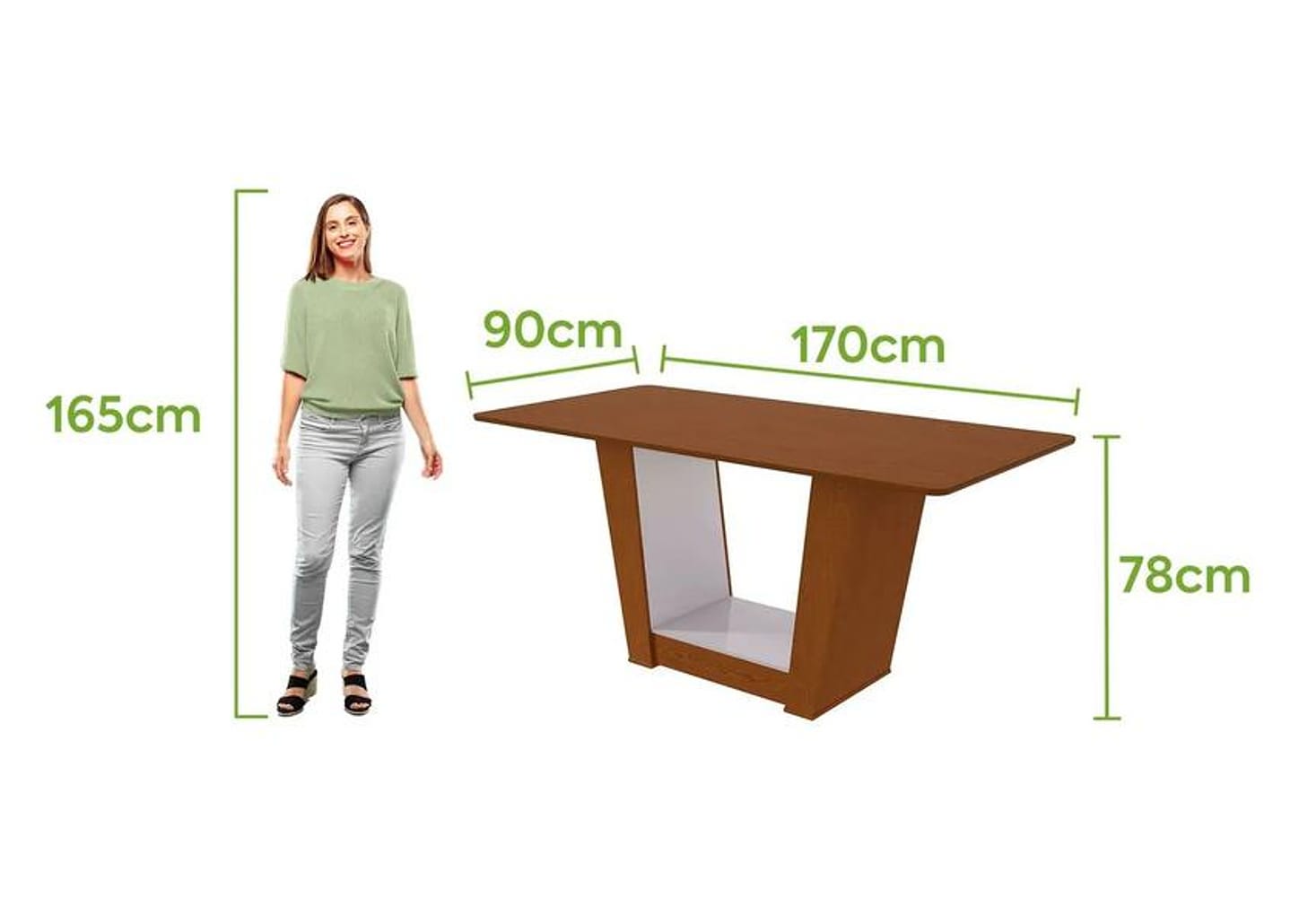 Mesa de Jantar 6 Cadeiras Retangular Frassino e Off White Móveis Lopas Apogeu