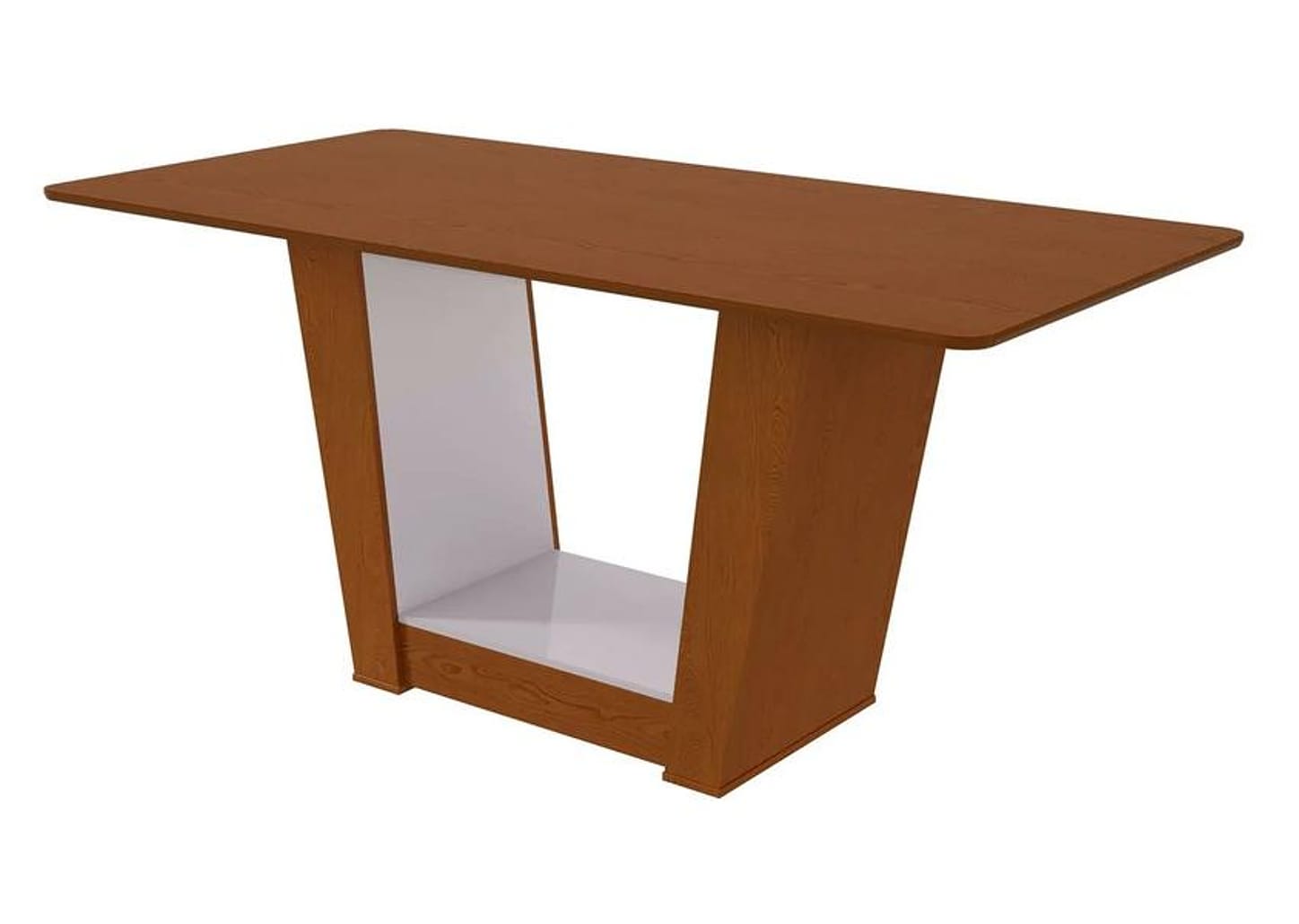 Mesa de Jantar 6 Cadeiras Retangular Frassino e Off White Móveis Lopas Apogeu