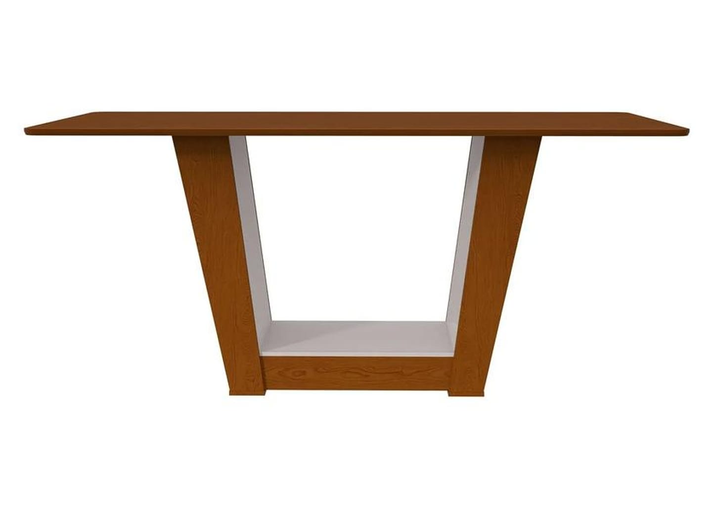 Mesa de Jantar 6 Cadeiras Retangular Frassino e Off White Móveis Lopas Apogeu