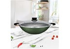 Panela Wok Antiaderente Panelux de Alumínio Maximum Stone Verde 32cm