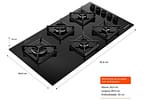 Cooktop 5 Bocas a Gás Brastemp GLP Preto Superautomático BDS85AE