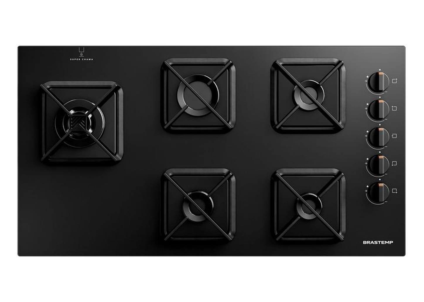 Cooktop 5 Bocas a Gás Brastemp GLP Preto Superautomático BDS85AE
