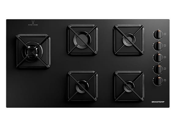 Cooktop 5 Bocas a Gás Brastemp GLP Preto Superautomático BDS85AE