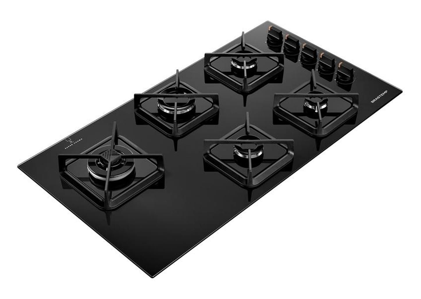 Cooktop 5 Bocas a Gás Brastemp GLP Preto Superautomático BDS85AE