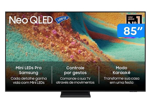 Smart TV 85" Samsung 4K Neo QLED QN85F QN85QN85FAGXZD 120Hz Tizen NQ4 AI Gen2 Bixby Alexa 4 HDMI