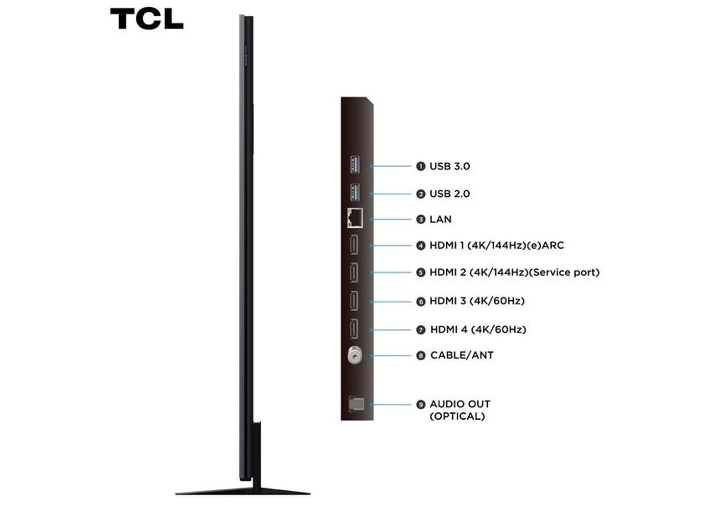 Smart TV 85" TCL 4K UHD Mini LED C8K 85C8K Google TV 2025