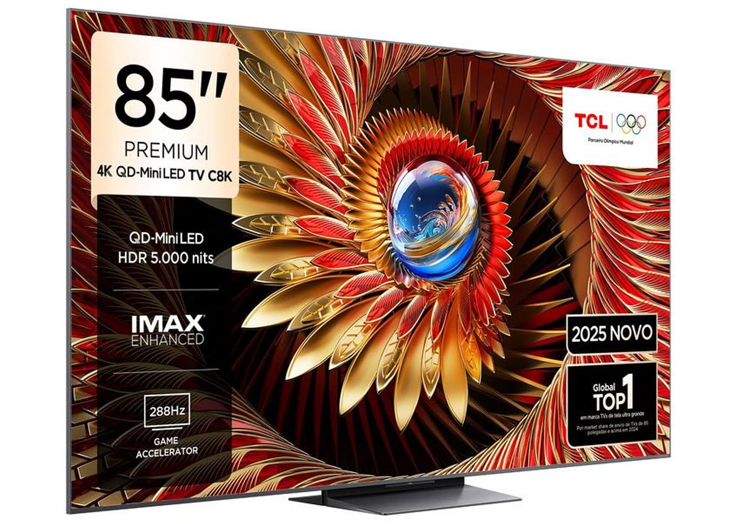 Smart TV 85" TCL 4K UHD Mini LED C8K 85C8K Google TV 2025