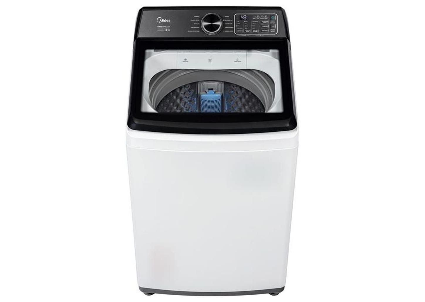 Lavadora de Roupas Midea 12kg 10 Programas de Lavagem Branco Wave Impeller MAV04W120/WKBR05