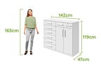 Cômoda Multiuso com Sapateira 8 Gavetas 2 Portas Móveis Lopas Toronto