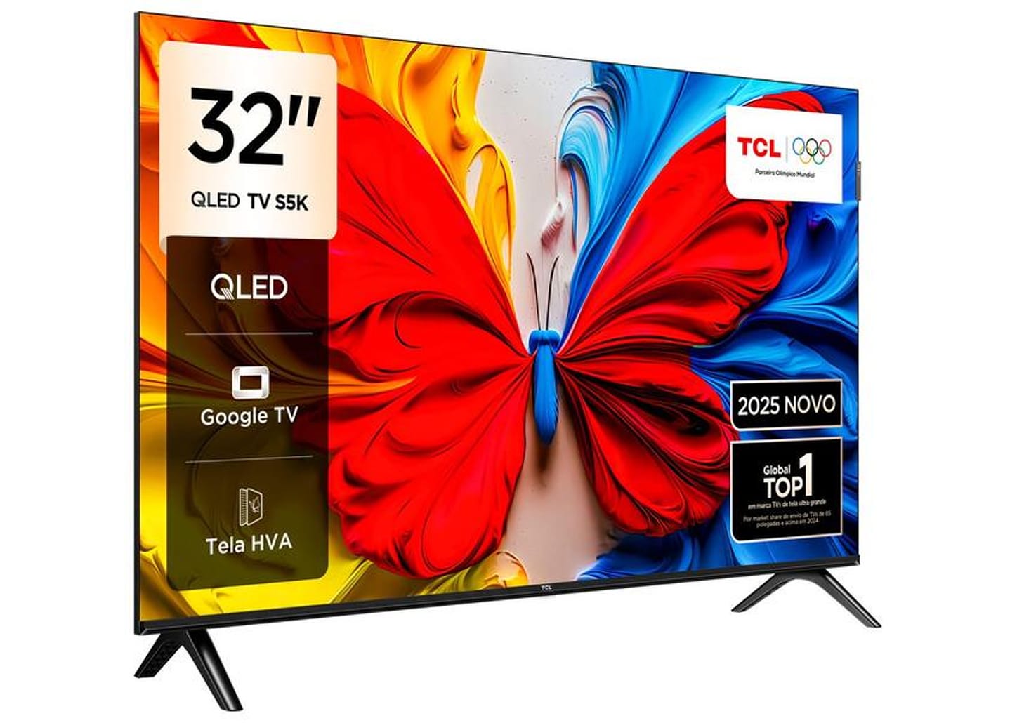 Smart TV 32" TCL Full HD QLED 35S5K Google TV 2 HDMI