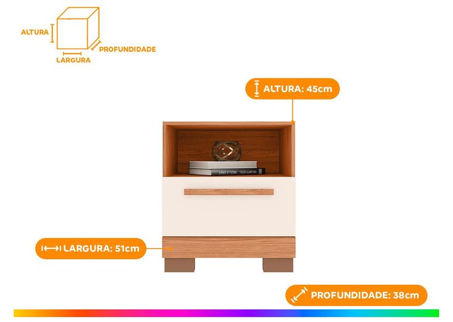 Mesa de Cabeceira Moderno Éden Caemmun