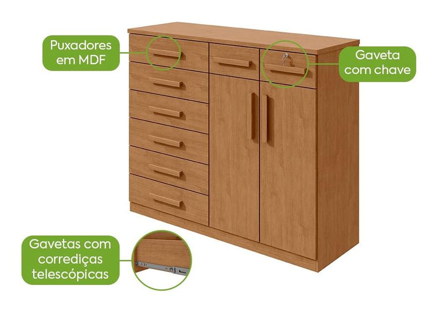 Cômoda Multiuso com Sapateira 8 Gavetas 2 Portas Móveis Lopas Toronto