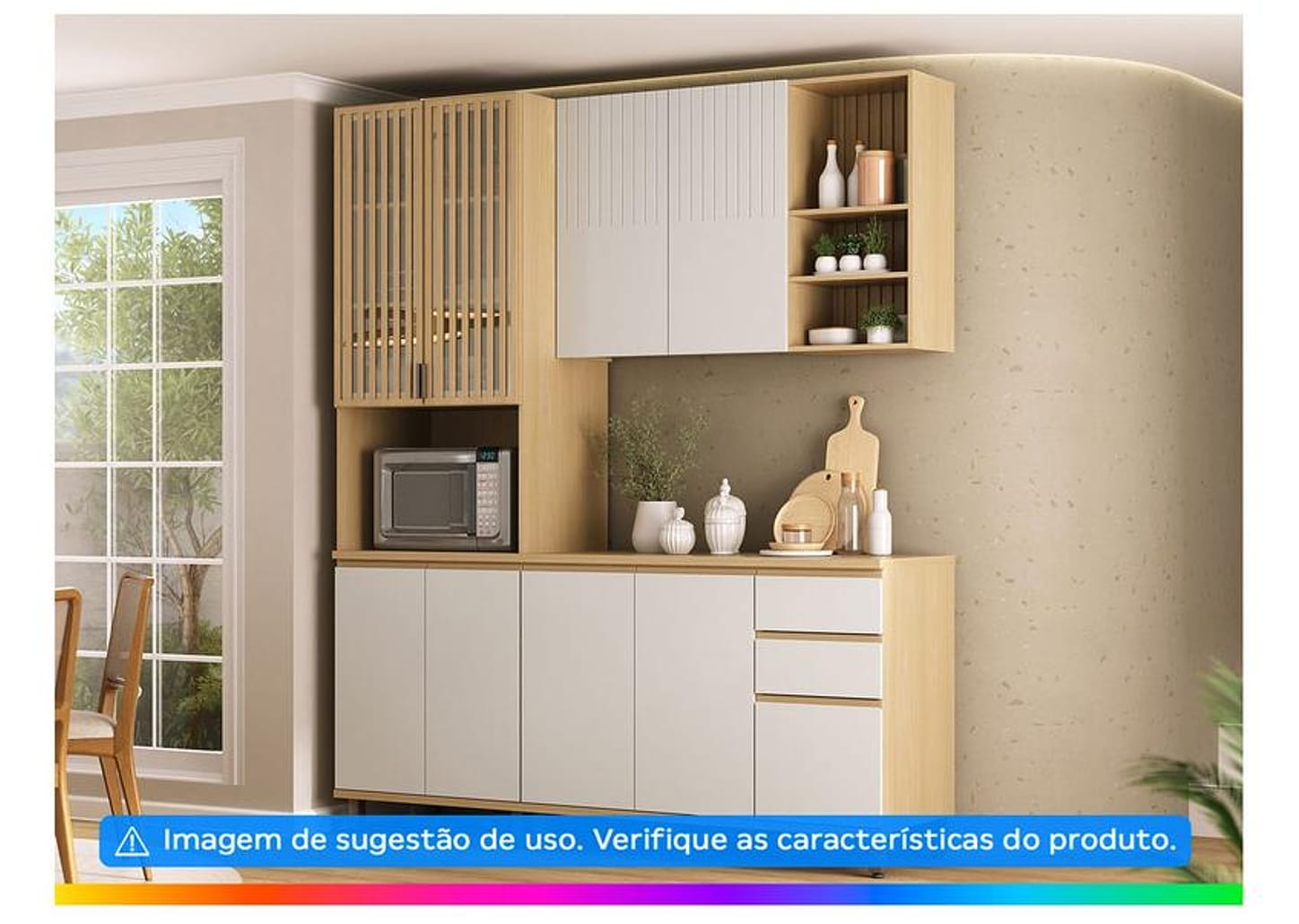 Balcão de Cozinha Luciane MDF 2 Portas Aura Athenas