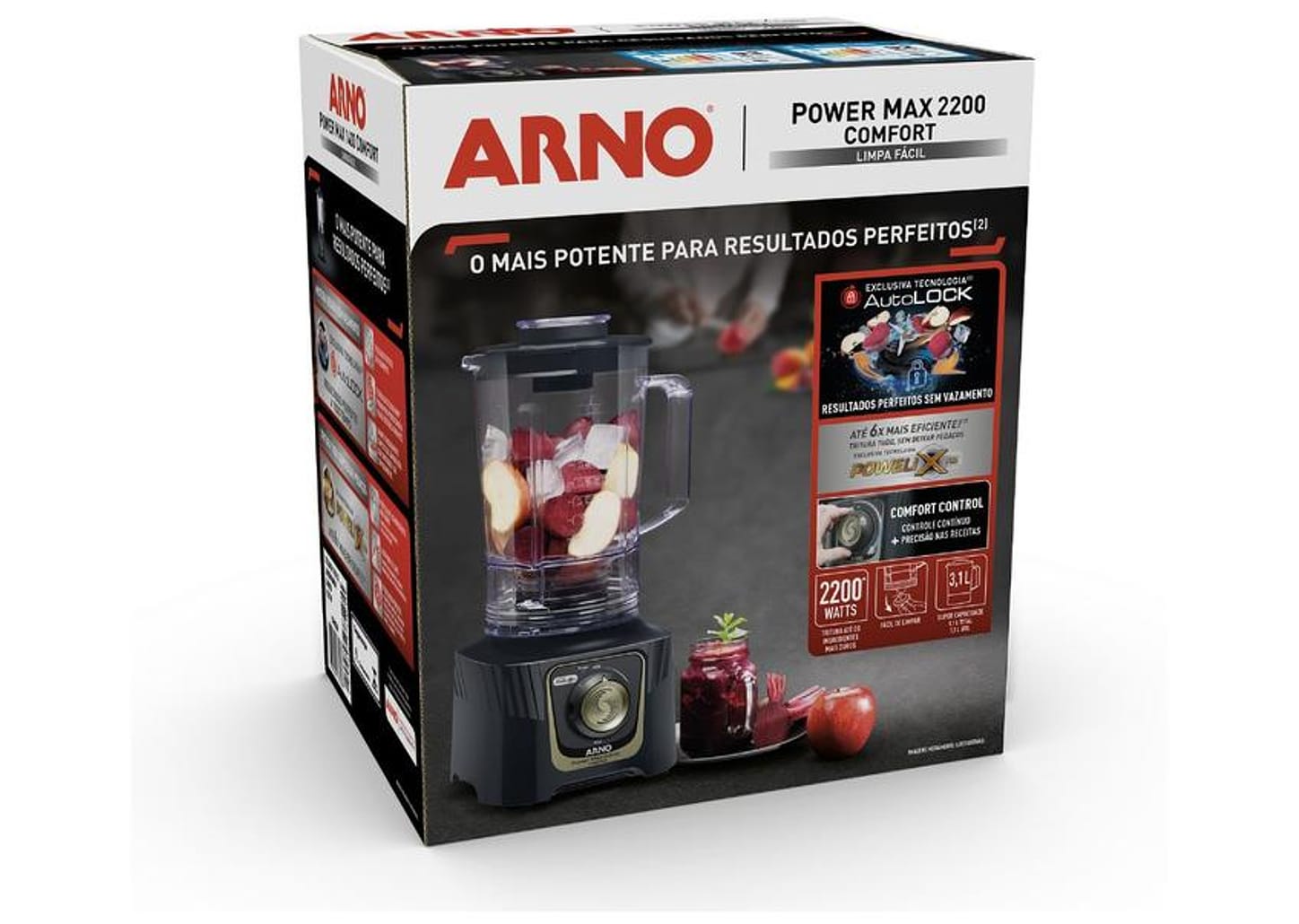 Liquidificador Arno Power Max LN82 2200W Cinza 2720018841