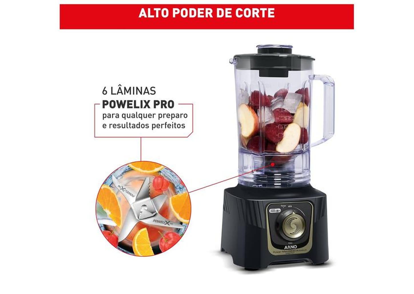 Liquidificador Arno Power Max LN82 2200W Cinza 2720018841