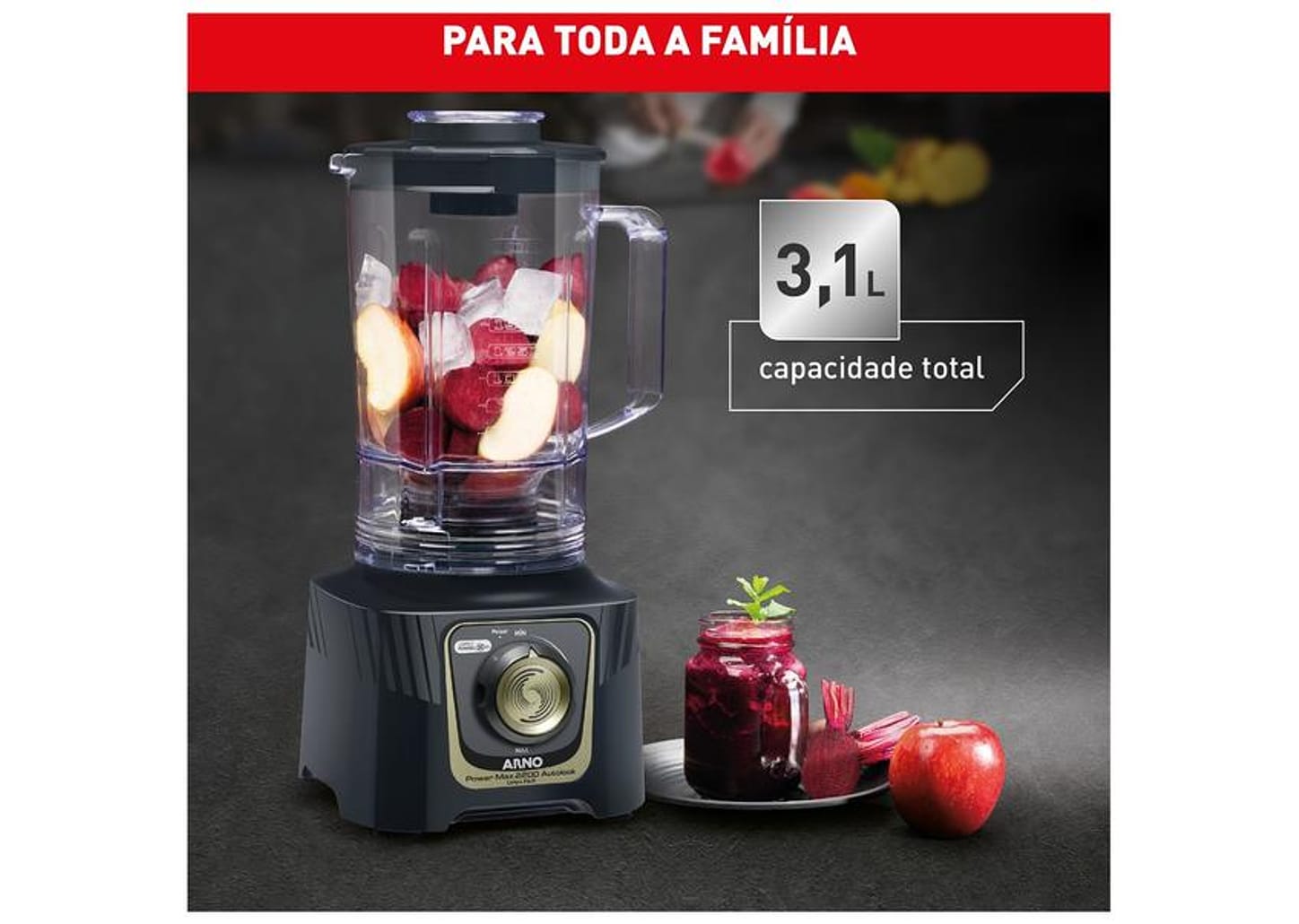 Liquidificador Arno Power Max LN82 2200W Cinza 2720018842