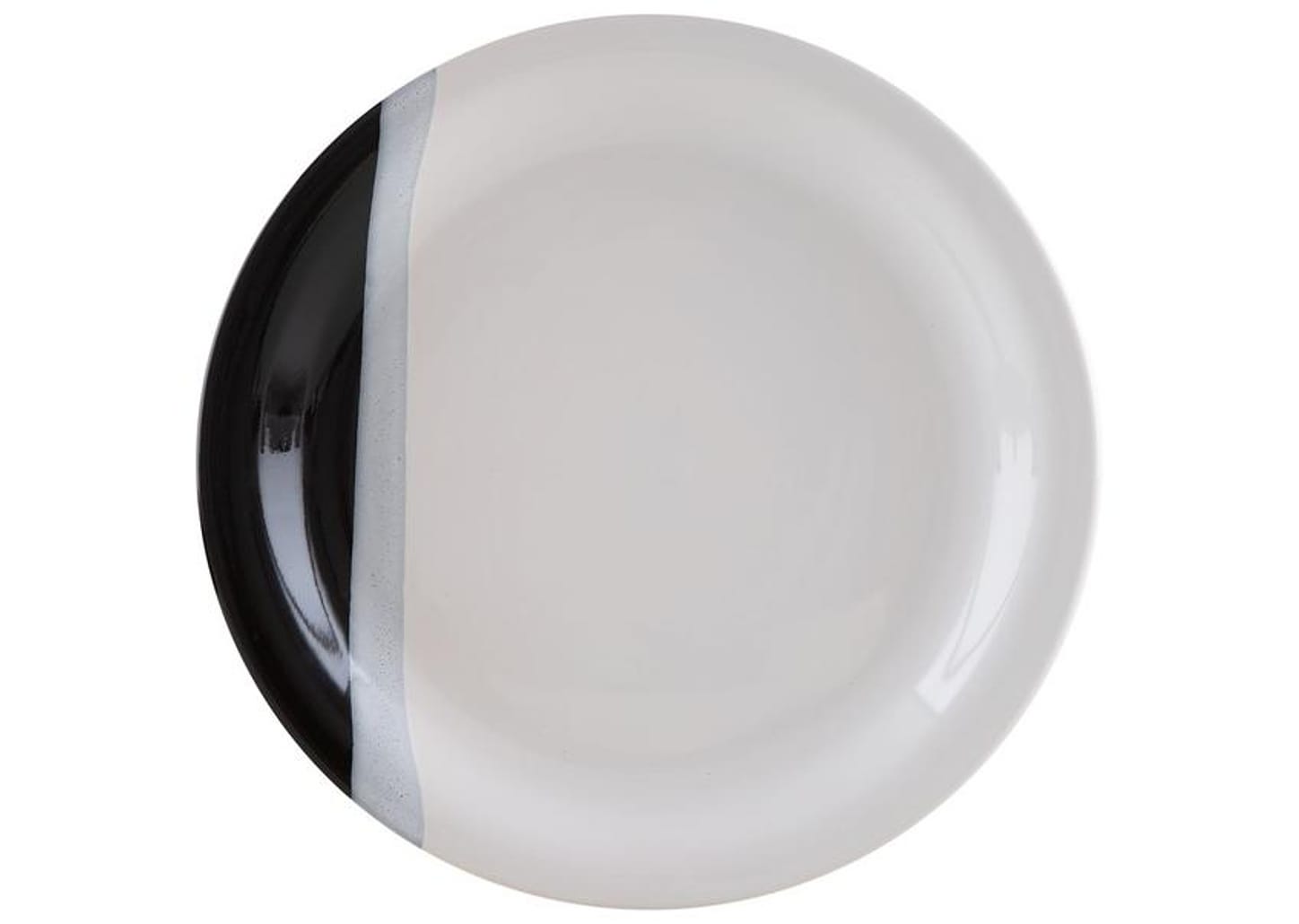 Aparelho de Jantar e Chá 20 Peças Cerâmica Brasilia Redondo Branco e Preto Atual