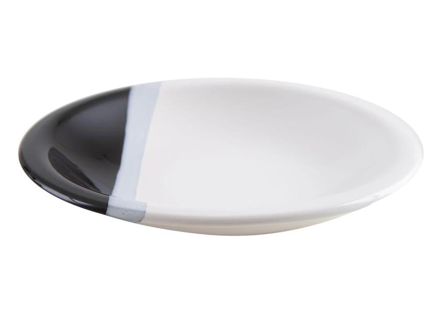 Aparelho de Jantar e Chá 20 Peças Cerâmica Brasilia Redondo Branco e Preto Atual