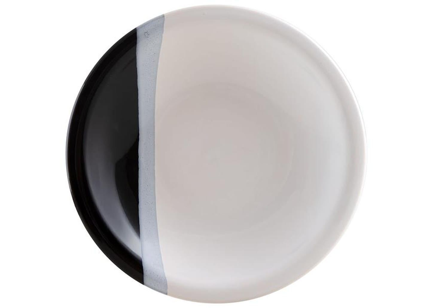 Aparelho de Jantar e Chá 20 Peças Cerâmica Brasilia Redondo Branco e Preto Atual