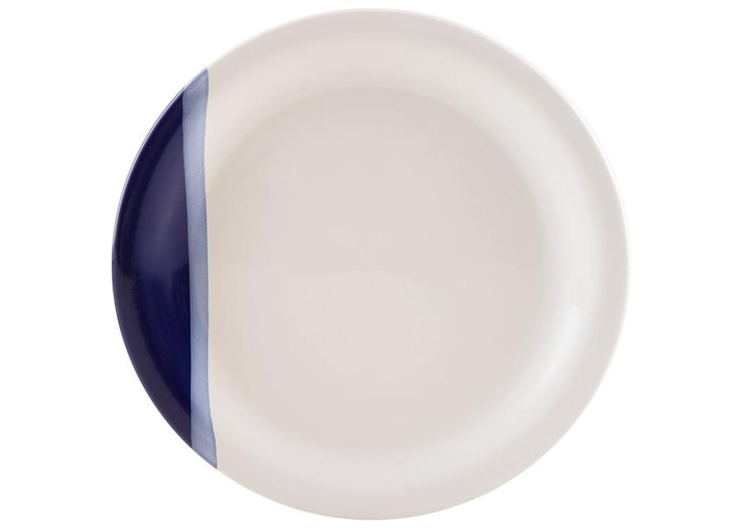 Aparelho de Jantar e Chá 20 Peças Cerâmica Brasilia Redondo Branco e Azul Cobalto Atual