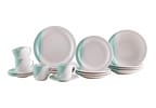 Aparelho de Jantar e Chá 20 Peças Cerâmica Brasilia Redondo Branco e Verde Menta Atual