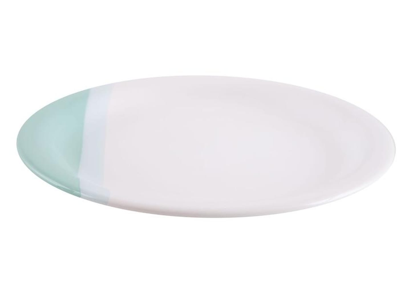 Aparelho de Jantar e Chá 20 Peças Cerâmica Brasilia Redondo Branco e Verde Menta Atual