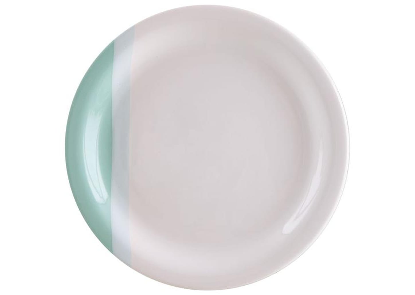 Aparelho de Jantar e Chá 20 Peças Cerâmica Brasilia Redondo Branco e Verde Menta Atual