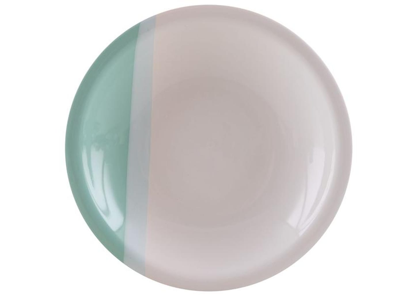 Aparelho de Jantar e Chá 20 Peças Cerâmica Brasilia Redondo Branco e Verde Menta Atual