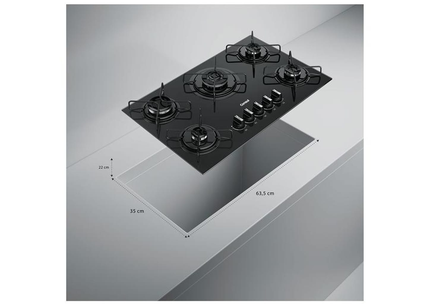 Cooktop 5 Bocas a Gás GLP Consul Preto CDS75AE