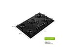 Cooktop 5 Bocas a Gás GLP Consul Preto CDS75AE