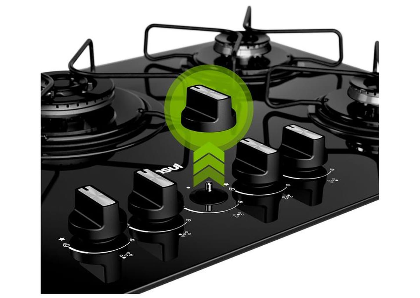 Cooktop 5 Bocas a Gás GLP Consul Preto CDS75AE