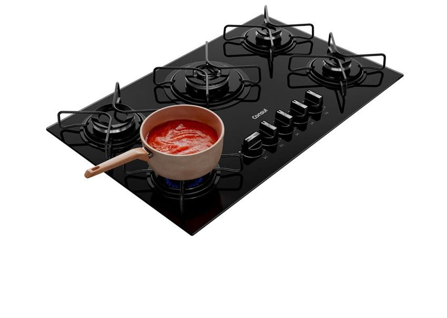 Cooktop 5 Bocas a Gás GLP Consul Preto CDS75AE