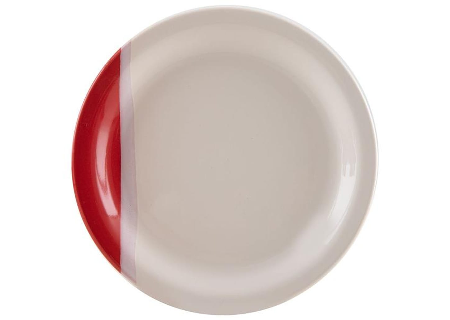 Aparelho de Jantar e Chá 20 Peças Cerâmica Brasilia Redondo Branco e Vermelho Atual