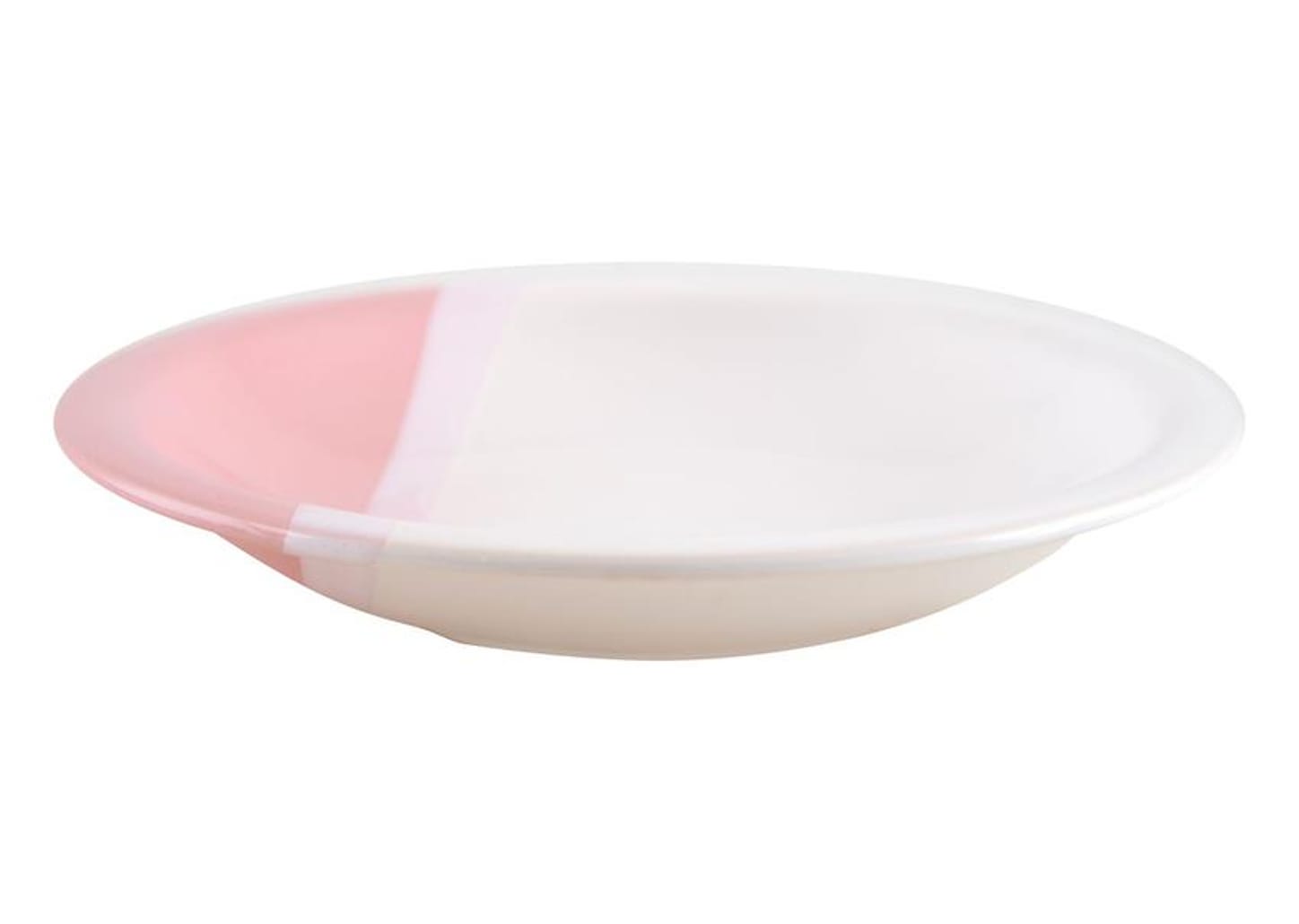 Aparelho de Jantar e Chá 20 Peças Cerâmica Brasilia Redondo Branco e Rosa Atual