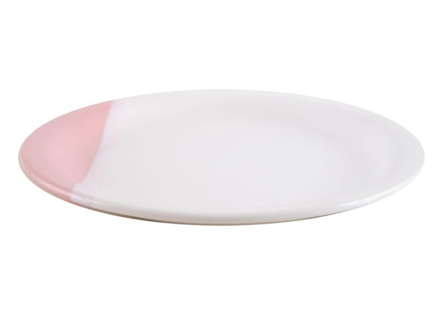 Aparelho de Jantar e Chá 20 Peças Cerâmica Brasilia Redondo Branco e Rosa Atual