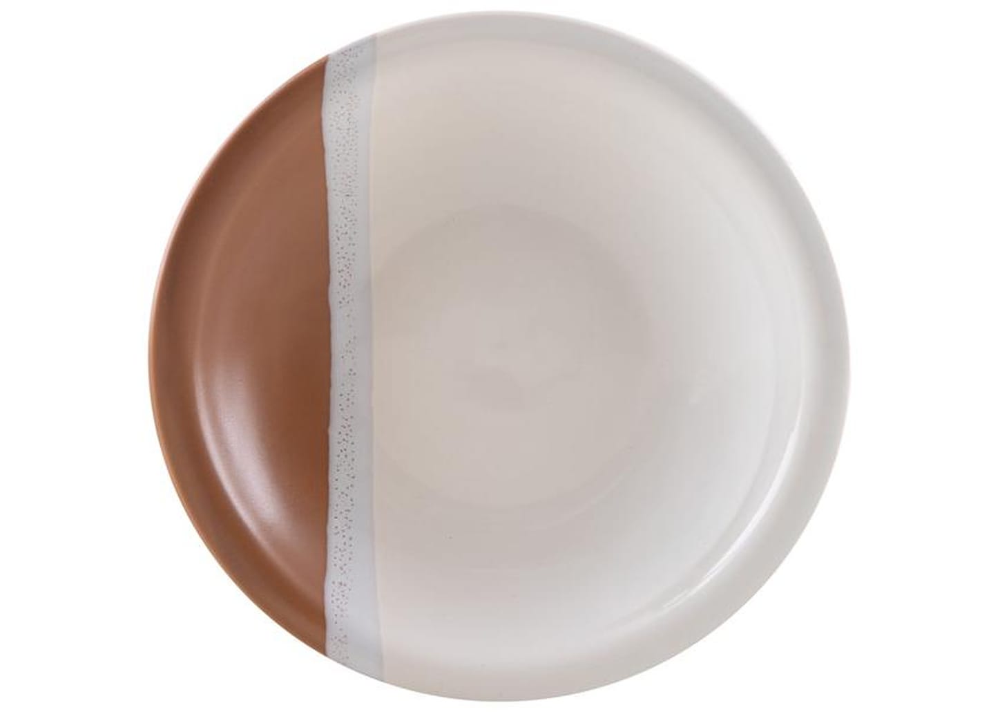 Aparelho de Jantar e Chá 20 Peças Cerâmica Brasilia Redondo Branco e Chocolate Atual