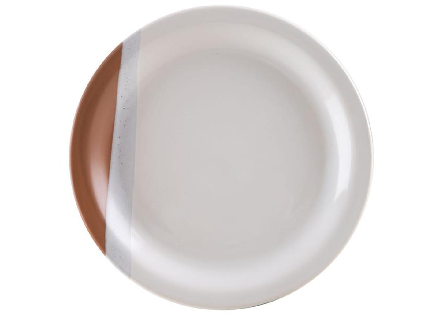 Aparelho de Jantar e Chá 20 Peças Cerâmica Brasilia Redondo Branco e Chocolate Atual